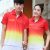 Áo thun cổ trụ – pha màu đỏ 1