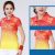 Áo thun cổ trụ – pha màu đỏ 1