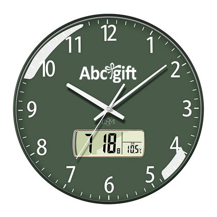 Đồng hồ treo tường – Tròn kim trôi kết hợp kỹ thuật số in logo