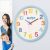 Đồng hồ treo tường – Tròn số màu viền xanh biển in logo