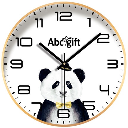 Đồng hồ treo tường – Tròn gấu trúc in logo