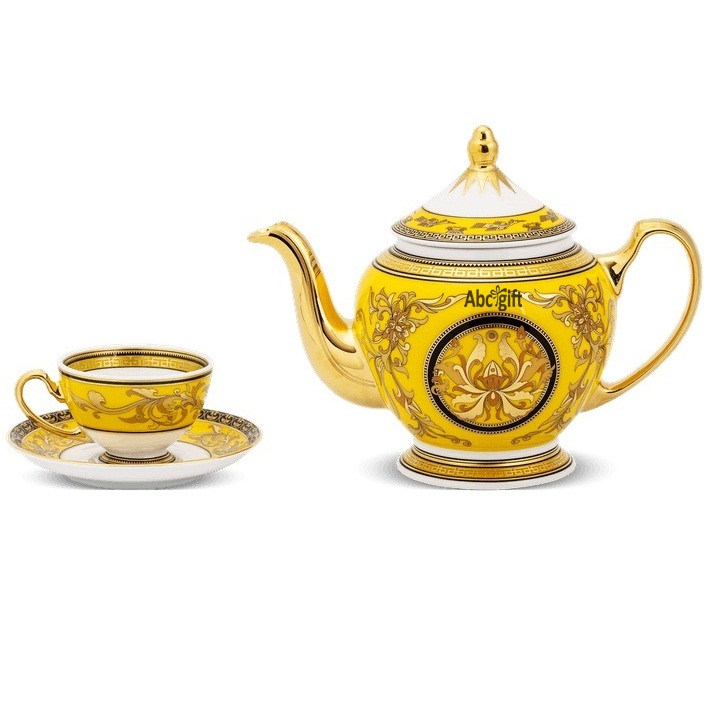 Bộ trà 0.8 L – Hoàng Cung – Thiên Hương (Vàng)