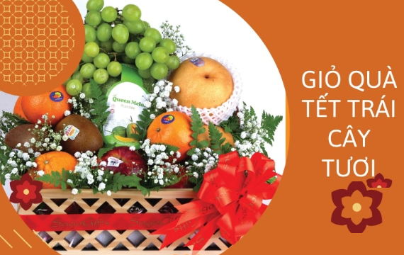 Giỏ quà tết các loại trái cây tươi ngon