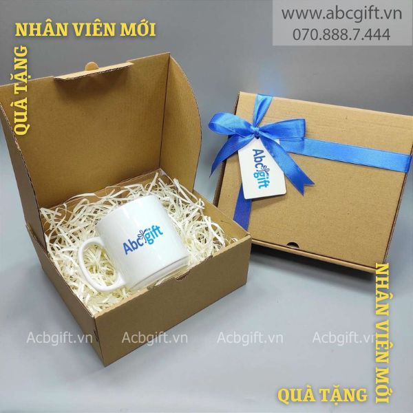 Giftset Ly sứ lùn in ấn theo yêu cầu - Abcgift