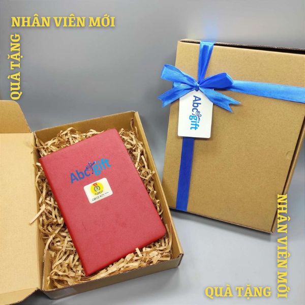Giftset SỔ BÌA DA - quà tặng văn phòng phẩm - Abcgift