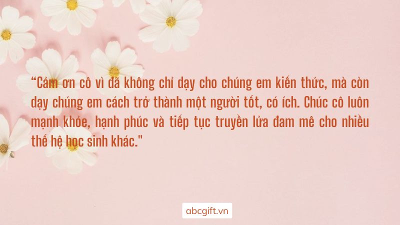 Những lời chúc cảm động dành cho cô giáo chủ nhiệm