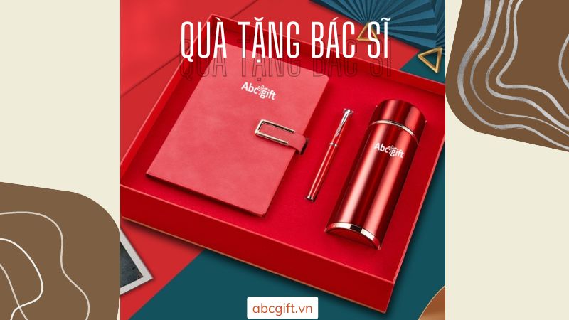 Set quà Bút + Sổ tay + Bình giữ nhiệt in ấn riêng theo yêu cầu