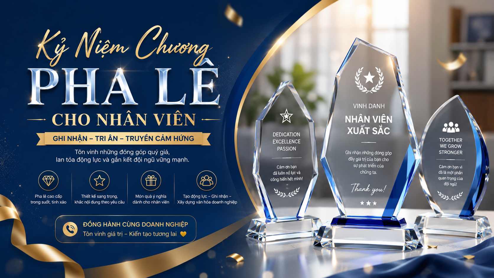 Kỷ Niệm Chương Pha Lê Cho Nhân Viên Kỷ Niệm Chương Pha Lê Cho Nhân Viên