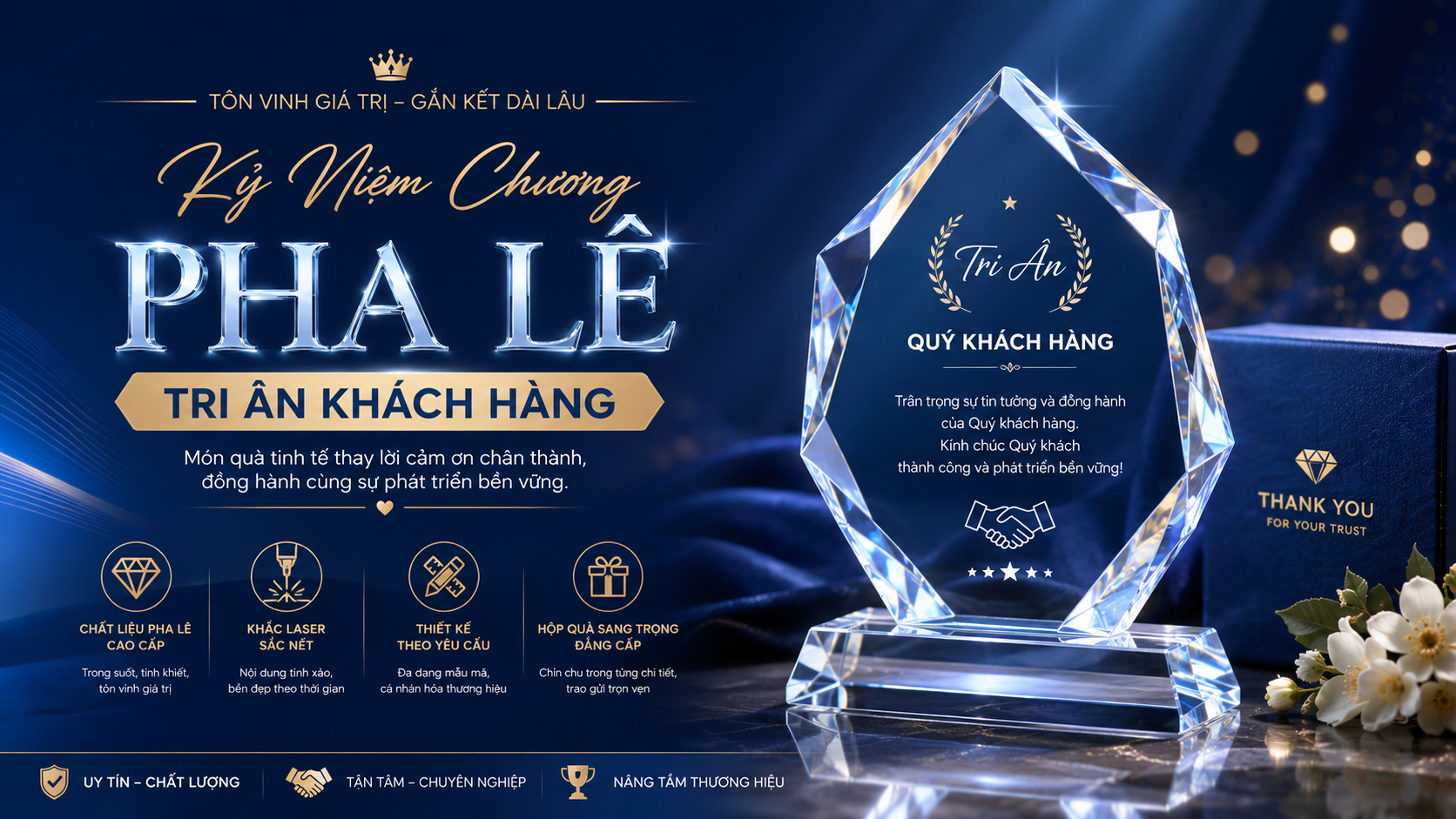 Kỷ Niệm Chương Pha Lê Tri Ân Khách Hàng